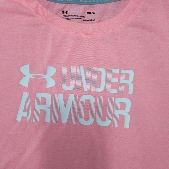 Pink Under Armour HEATGEAR Soft Lightweight  t-shirt Size M - Picture 2 of 7